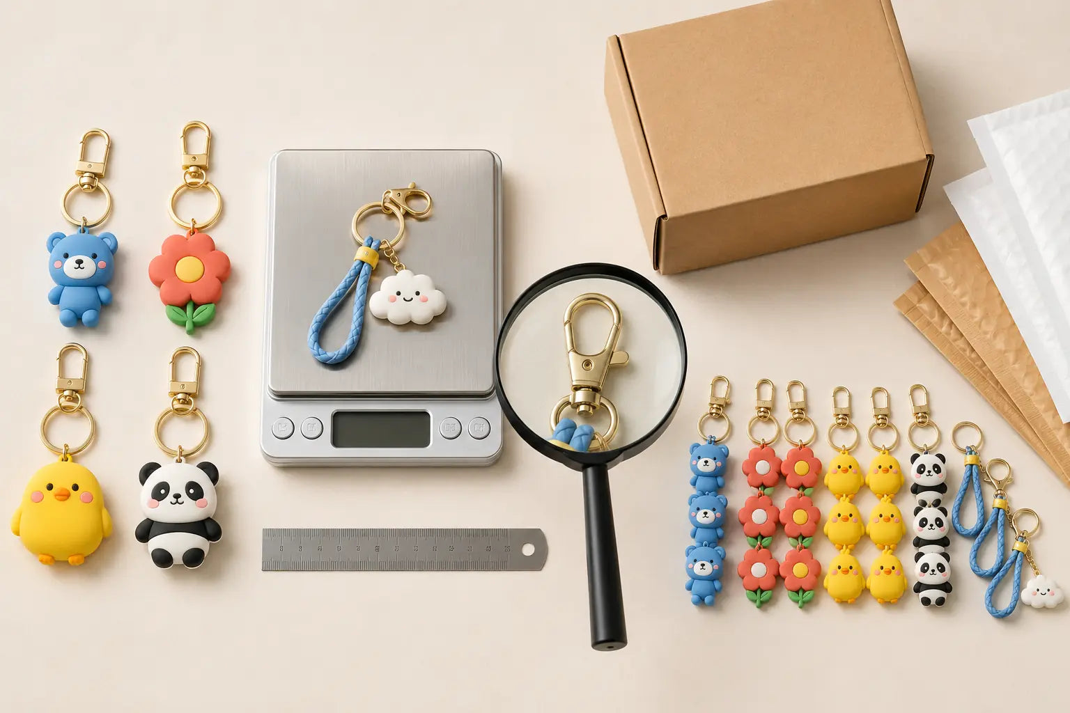 cartoon keychains wholesale buying checklist for MOQ material clasp size and shipping