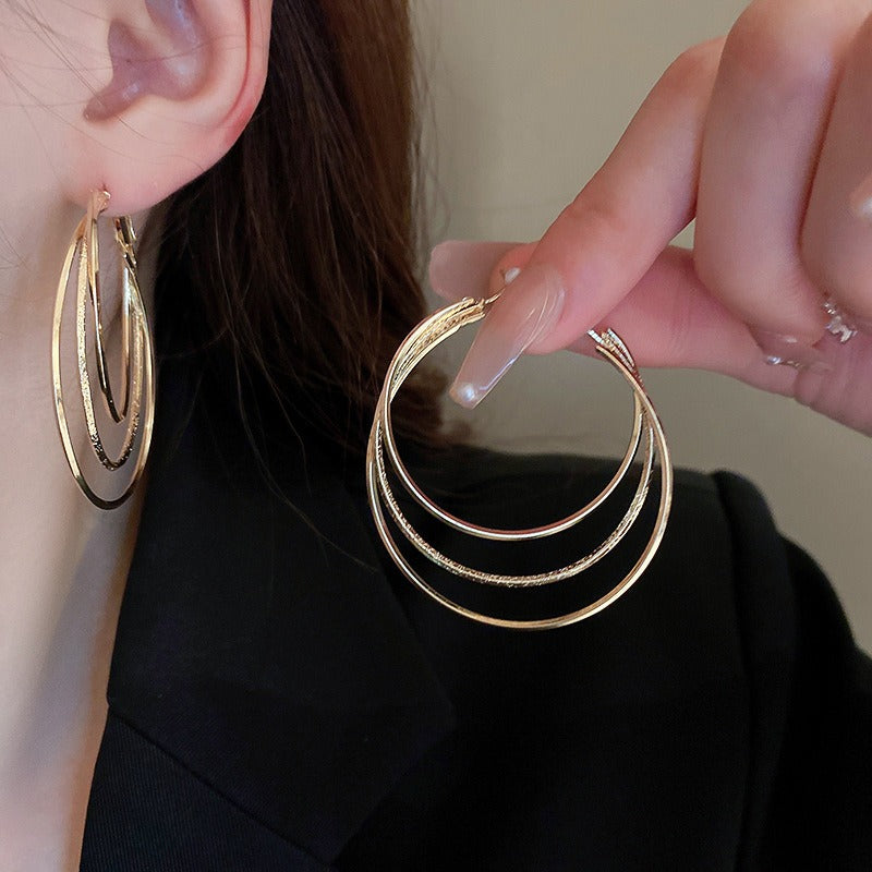 Wholesale Multi-layer Round Geometric Earrings ACC-ES-HaoWen007