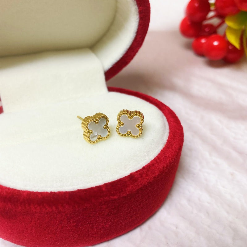 Wholesale Light Luxury Four-leaf Clover Earrings ACCVIP-ES-YZXW002