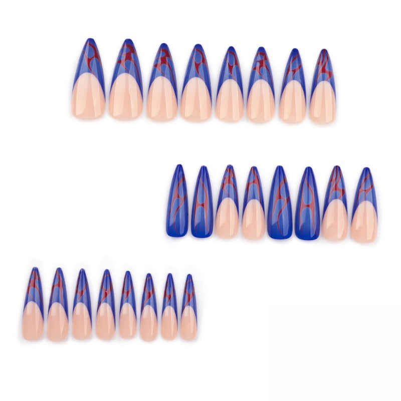 Wholesale 24 Pieces/box Blue Red Flame Nails Kits Nail Stickers ACC-NS-LeFan242