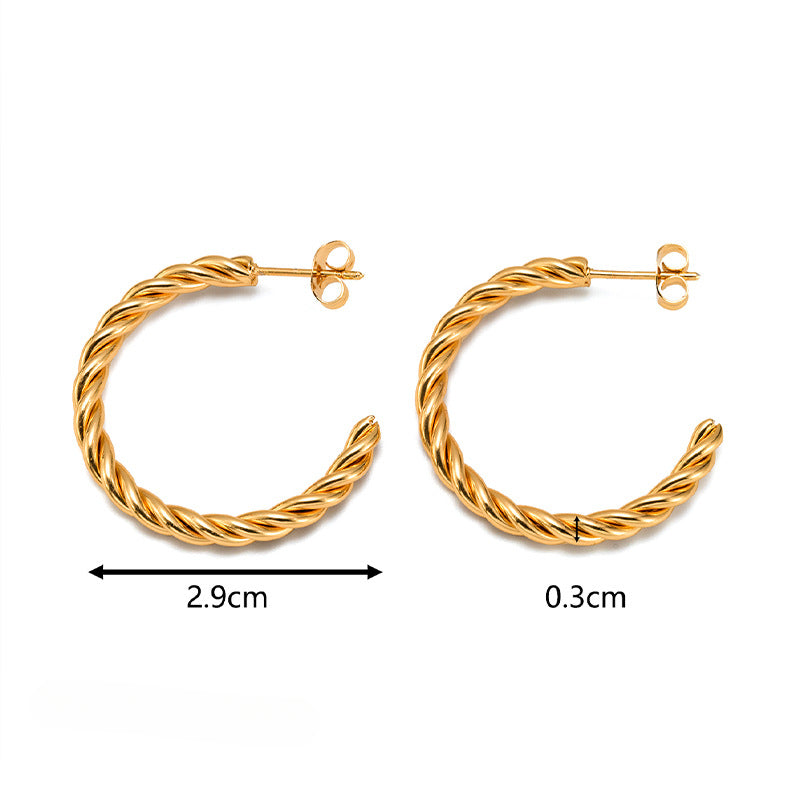 Wholesale Gold Combination Set Stainless Steel 18K Gold Plated Geometric Vintage Earrings ACC-ES-MuShan020