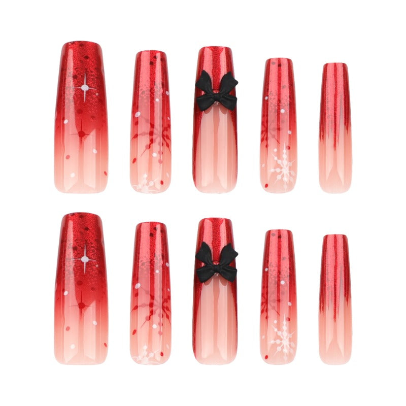 Wholesale 24 Pieces/box Christmas 3D Butterfly Press-on Nails Kits Nail Stickers ACC-NS-LeFan185