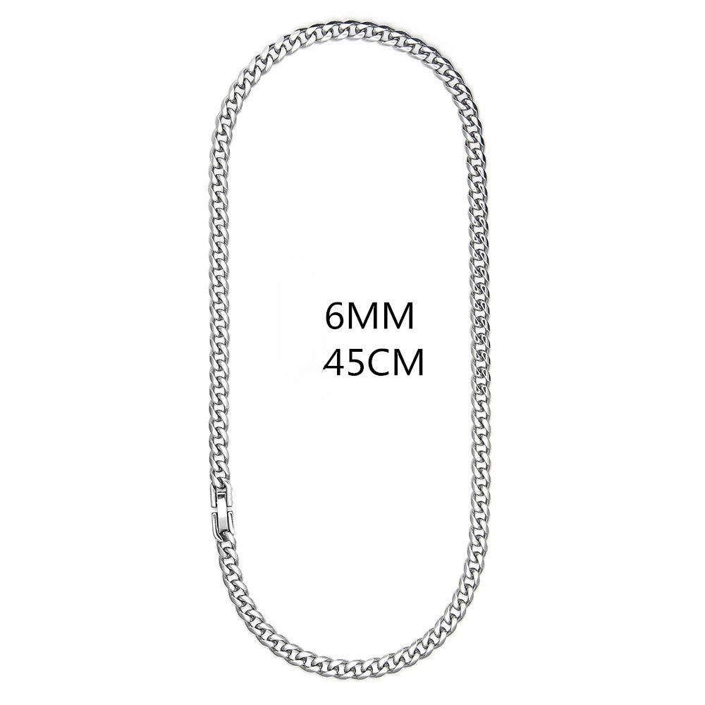 Wholesale Hip Hop Cuban Chain Titanium Steel Necklace ACC-NE-Leisuo005