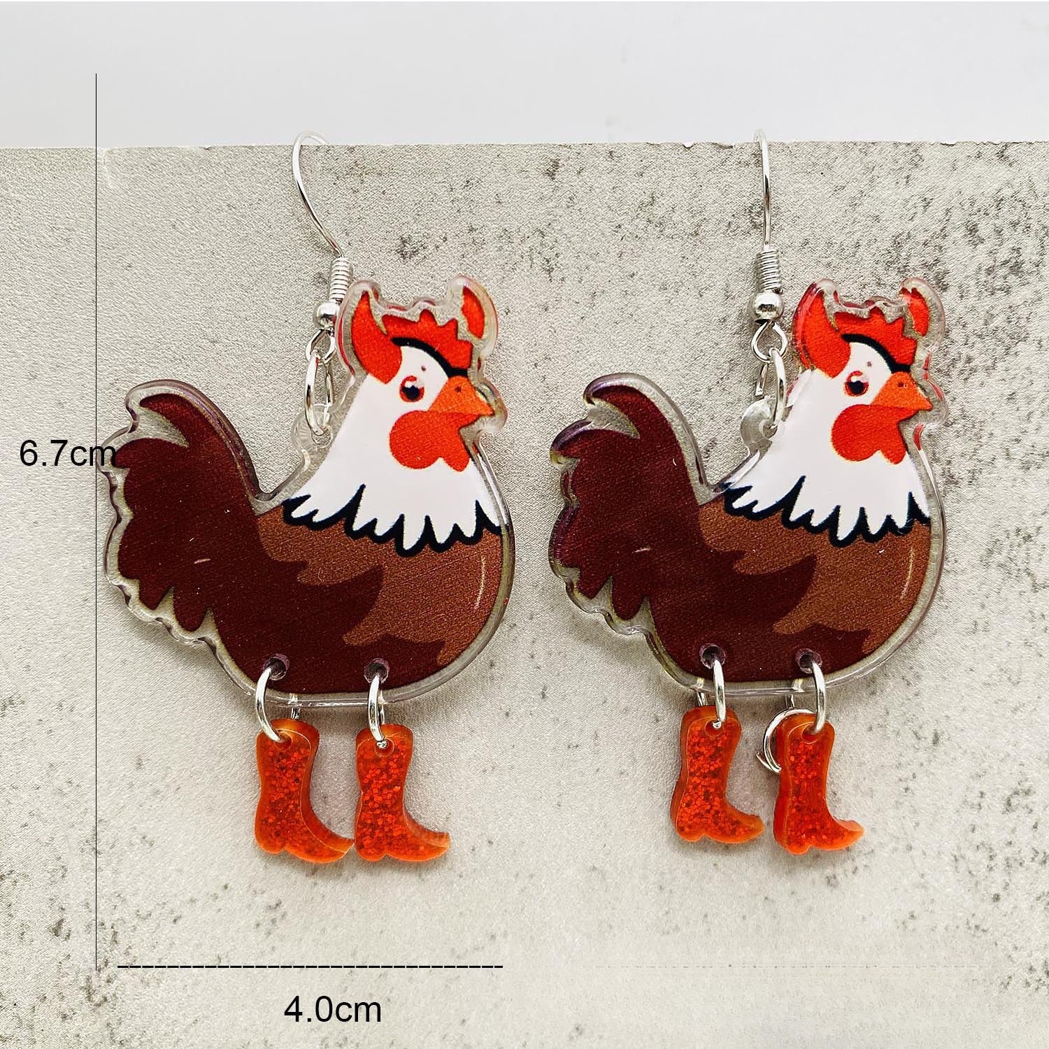Wholesale Halloween Christmas Rooster Acrylic Earrings ACC-ES-ChenY053