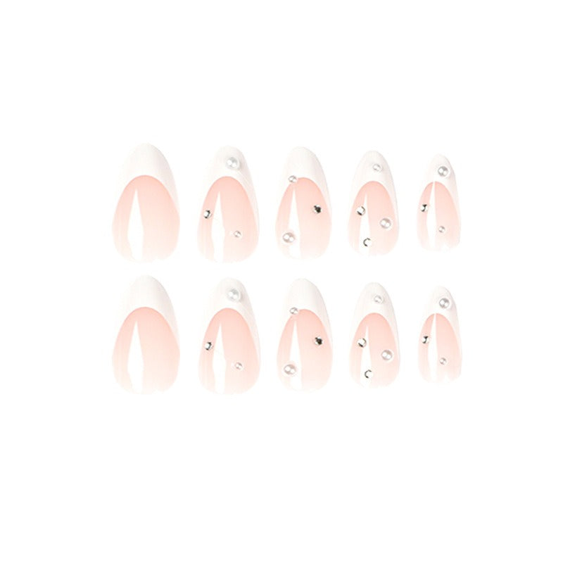 Wholesale 24 Pieces/box White Press-on Nails Kits Nail Stickers ACC-NS-LeFan104