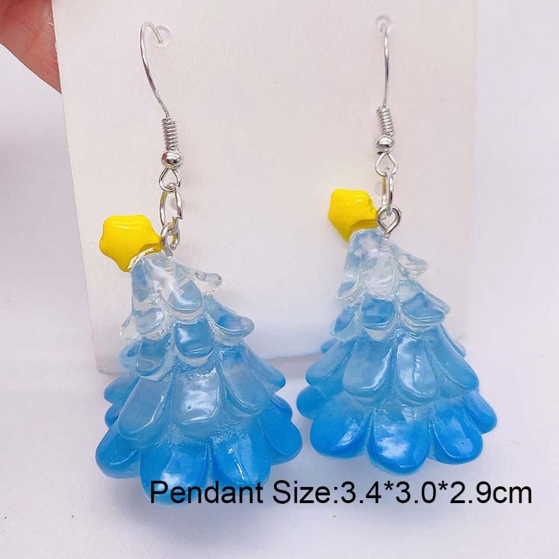 Wholesale Christmas Earrings 3D Christmas Tree Snowman Resin Earrings ACC-ES-ChenY104