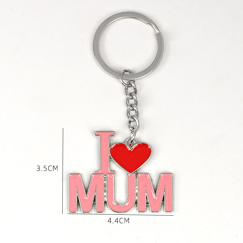 Wholesale Father's Day I OVE DAD Mother's Day Metal I LOVE MUM Keychains ACC-KC-HongAo014