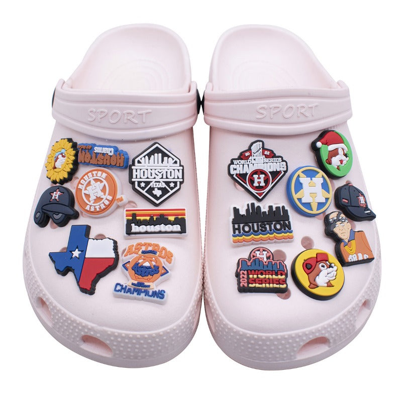 Wholesale Random 100pcs Baseball Team PVC Soft Rubber Shoe Buckle Decoration  ACC-SC-RYY087