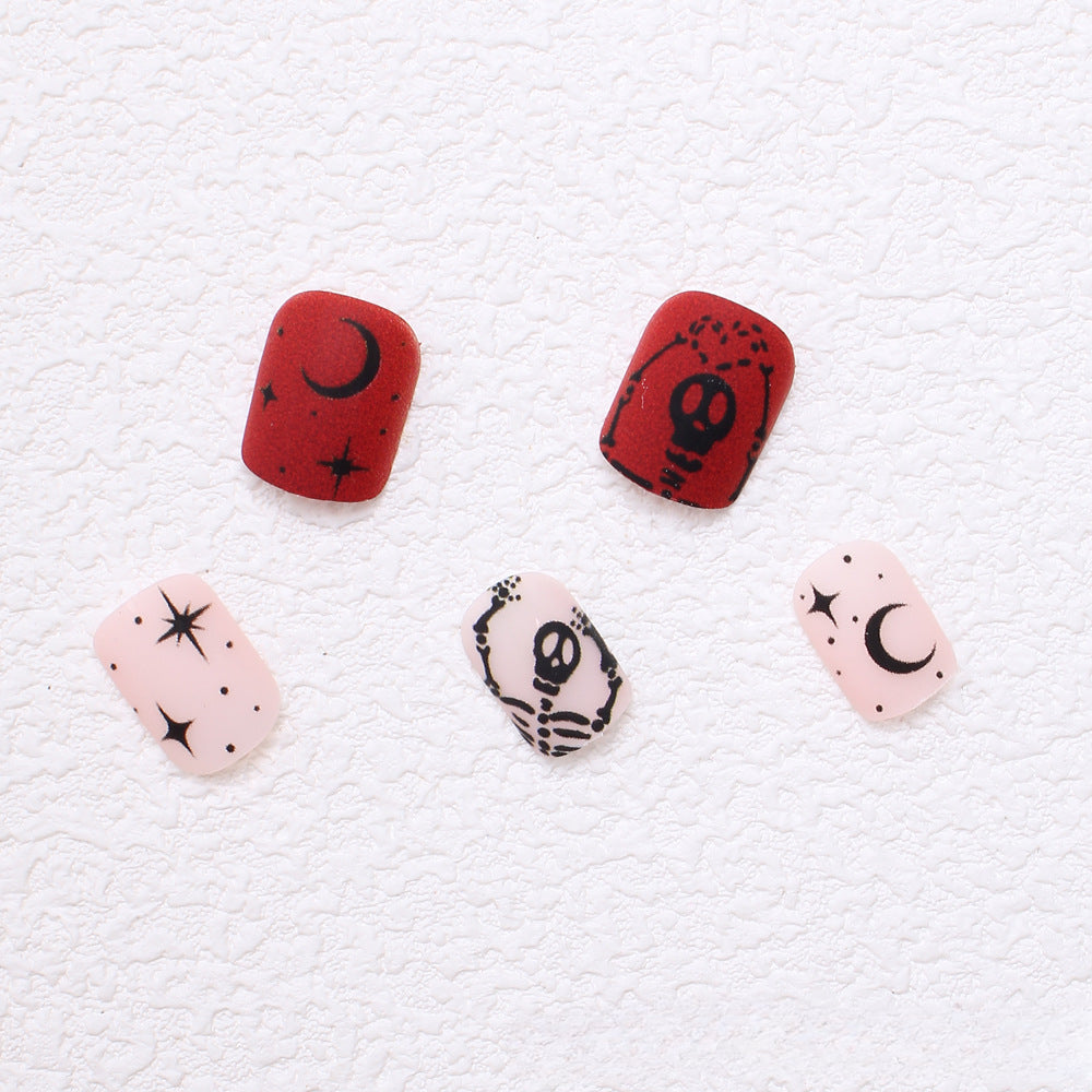 Wholesale Halloween 24 Pieces/box Press-on Nails Kits Nail Stickers ACC-NS-XingNai016