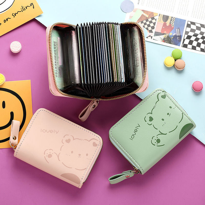 Wholesale PU Zipper Mini Card Slot Accordion Small Card Holder Wallet ACC-WT-YLT001