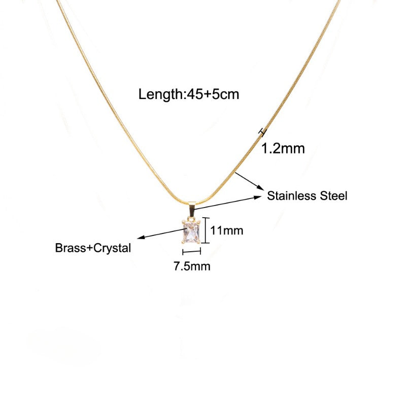 Wholesale Crystal Zircon Cube Diamond Necklace Bracelet Earrings Set ACC-NE-FeiLing011