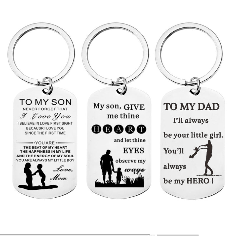 Wholesale Stainless Steel Keychain Engraved Pendant TO MY SON Keychain ACC-KC-Chenz015