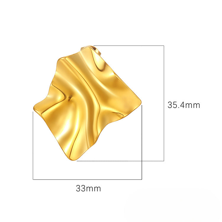 Wholesale Stainless Steel Earrings 18K Gold Plated Earrings Irregular Earrings ACC-ES-MuShan004