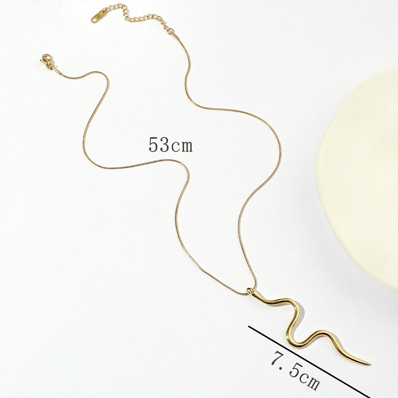 Wholesale Stainless Steel Fashion Oil Pressure Snake Necklaces ACC-NE-WangG001