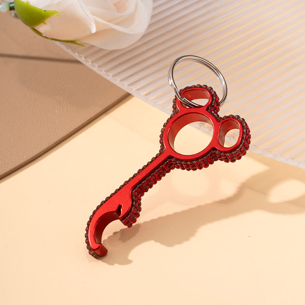 Wholesale Diamond Inlaid Multifunctional Aluminum Alloy Bottle Opener Keychains ACCVIP-KC-ZhiYa019