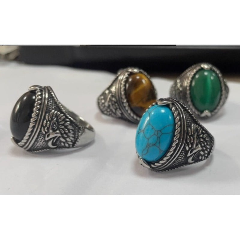 Wholesale Eagle Gemstone Stainless Steel Ring ACC-RS-Moer011