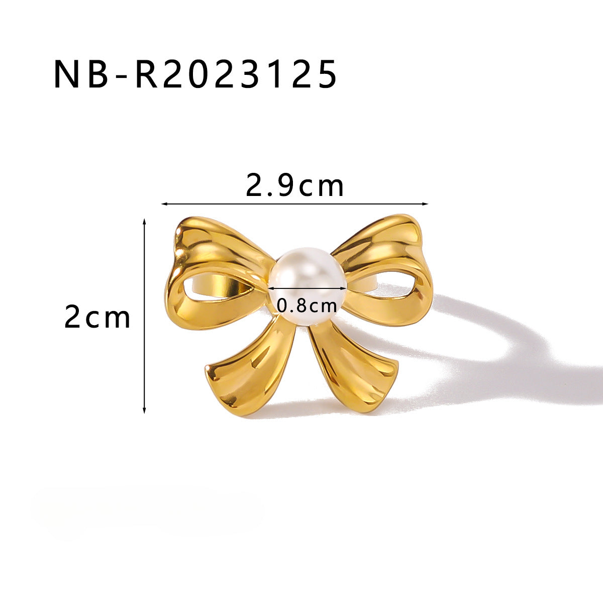 Wholesale Bow Stainless Steel Zircon Textured Rings Set ACC-RS-Xiny009
