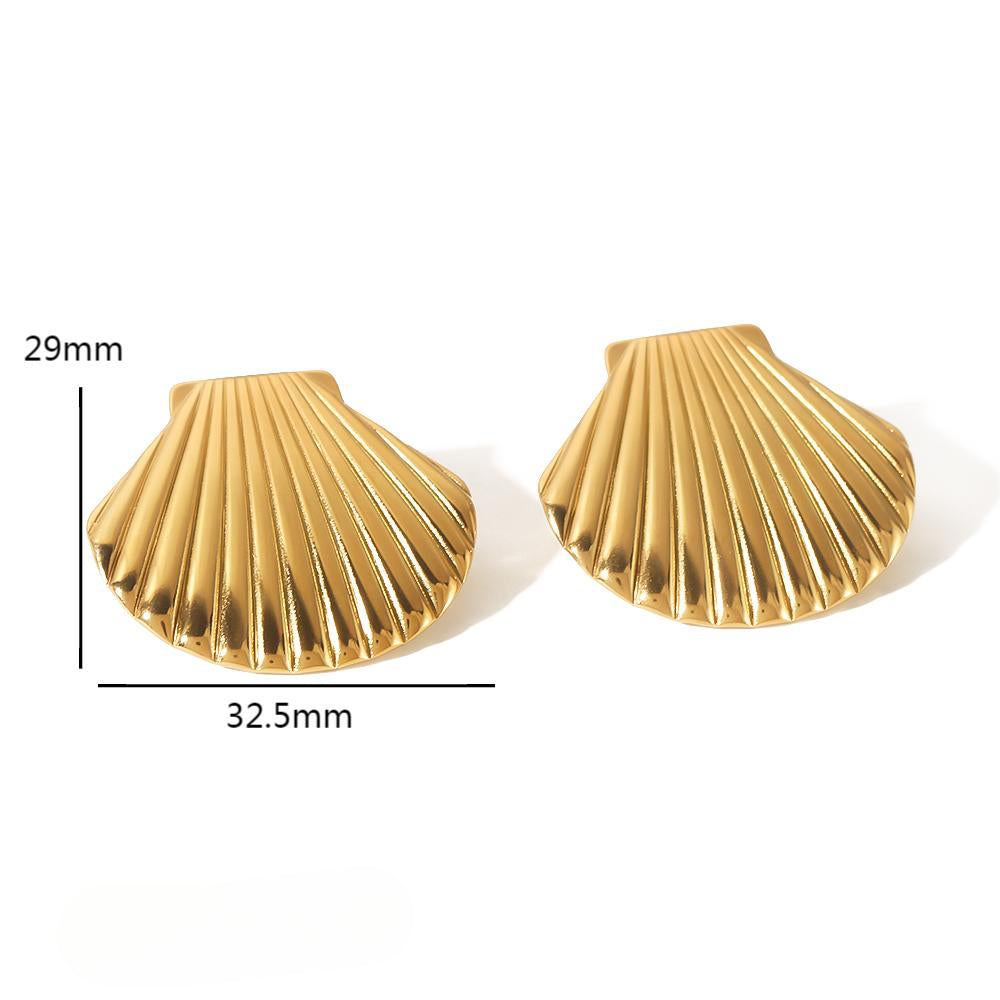 Wholesale Shell Earrings 18K Gold Stainless Steel Earrings ACC-ES-LiQuan004