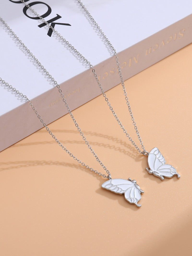 Wholesale Alloy Oil Drip Butterfly Necklace Clavicle Chain ACC-NE-zhiyu006