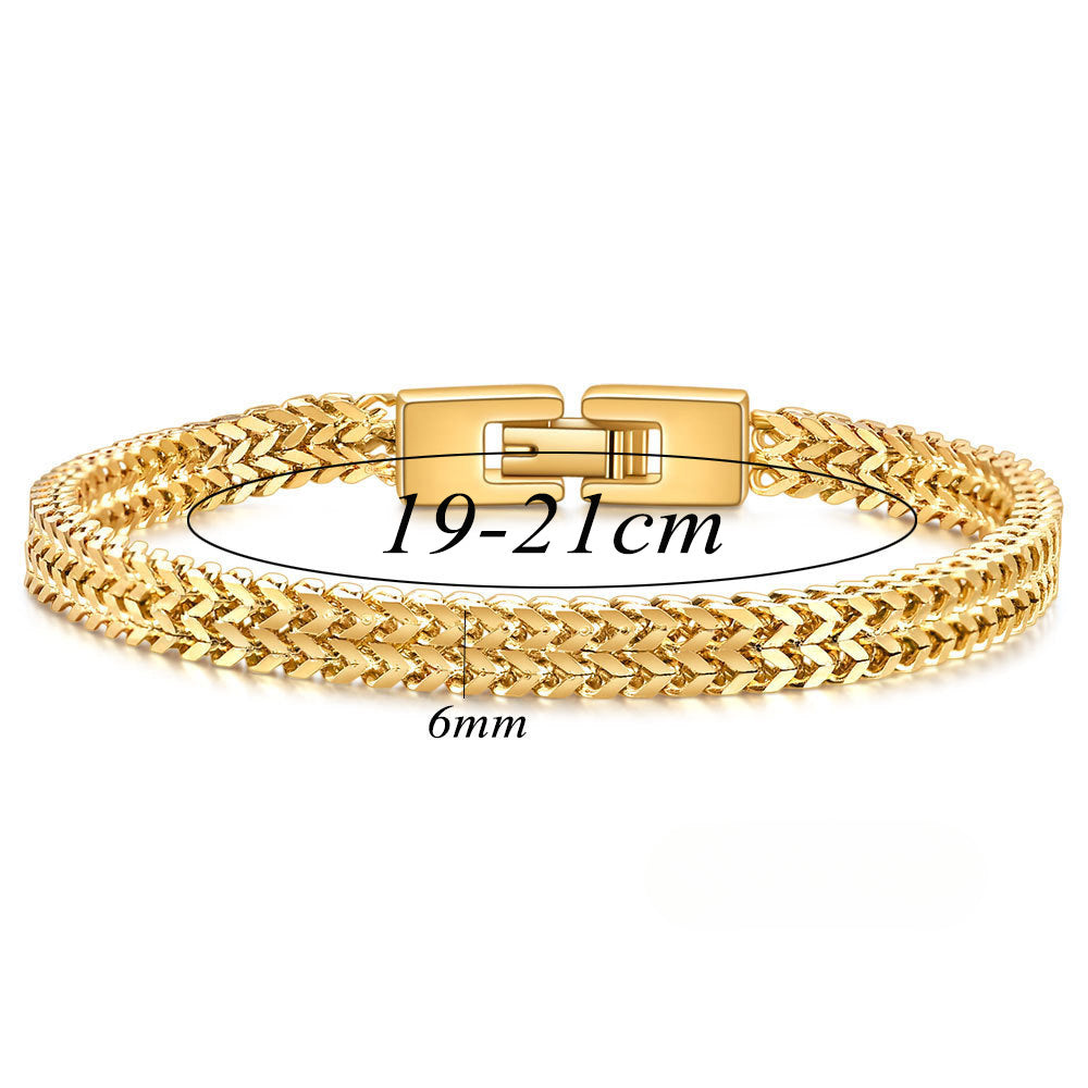 Wholesale Stainless Steel 6MM Keel Snake Chain Bracelet for Men Titanium Steel Bracelet Men's Bracelets ACC-BT-ZhongZhe005