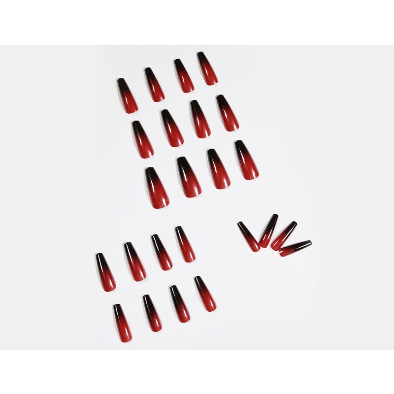 Wholesale 24 Pieces/box Red and Black Gradient Nails Kits Nail Stickers ACC-NS-LeFan199
