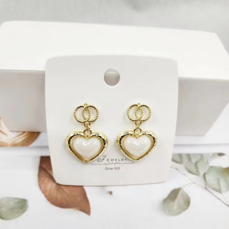 Wholesale S925 Silver Needle Peach Heart Pearl Earrings ACC-ES-JiuW004