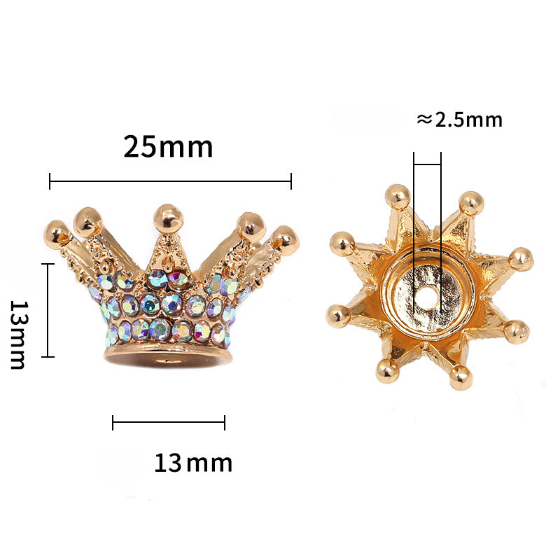 Wholesale of 10PCS Water Diamond Three-dimensional Crown Alloy Beadable Accessories ACC-BDS-BLG004
