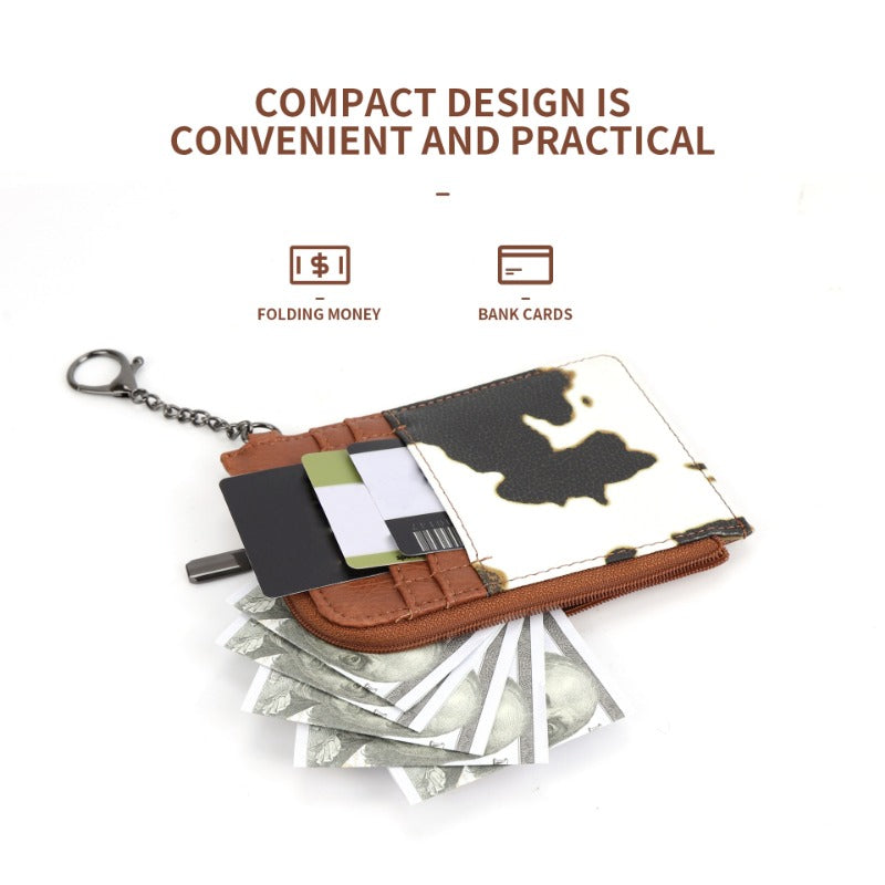 Wholesale Western Style Cow Pattern Coin Purse Keychain ACC-KC-BCXA001