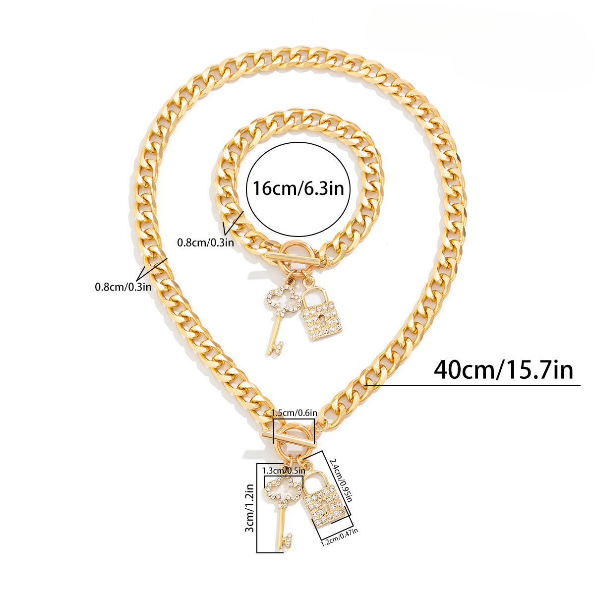 Wholesale Metal Love Necklace with Diamond Lock Pendant Clavicle Chain Choker Necklace ACC-NE-DN011