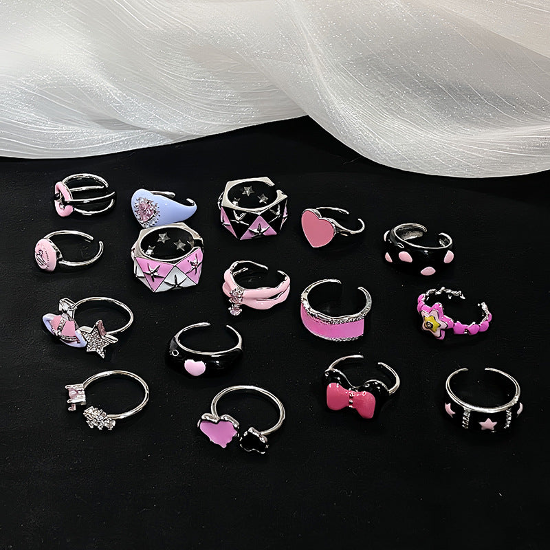 Wholesale Pink Open Ring Dopamine Index Finger Ring ACC-RS-JiuHao004