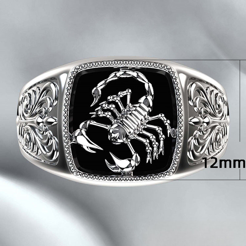 Wholesale Exquisite Pattern Personalized Electroplated Scorpion Ring Adjustable Rings ACC-RS-Caos002
