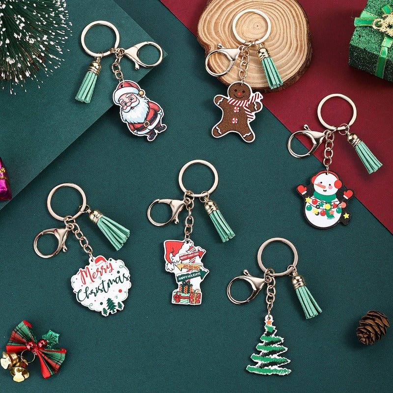 Wholesale Christmas Series Santa Claus Tassel Keychain ACC-KC-RongRui013