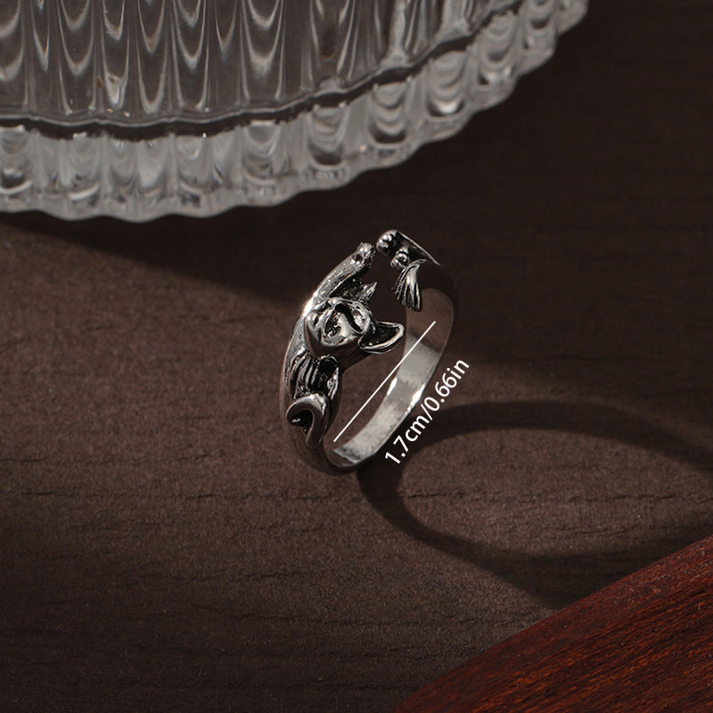 Wholesale Men's Hip-hop Style Retro Zinc Alloy Open Adjustable Ring ACC-RS-YunJ016