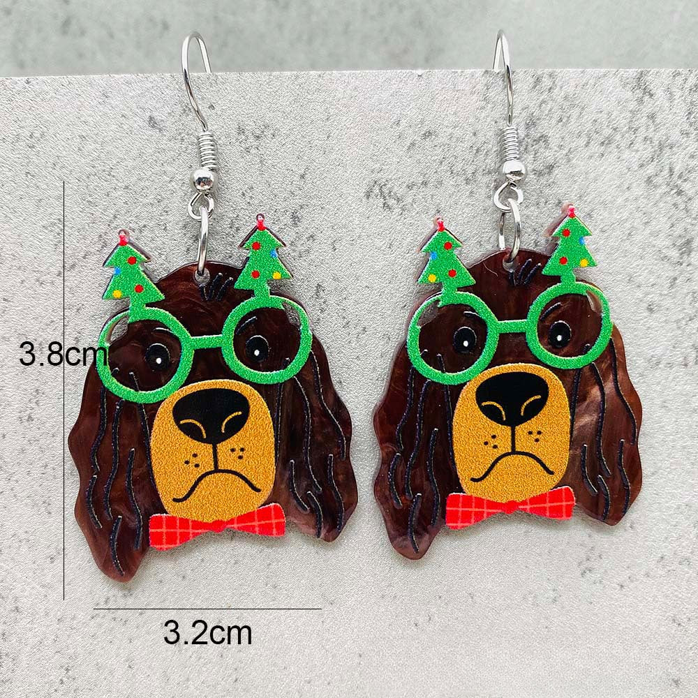 Wholesale Christmas Creative Puppy Elk Acrylic Earrings ACC-ES-ChenY084