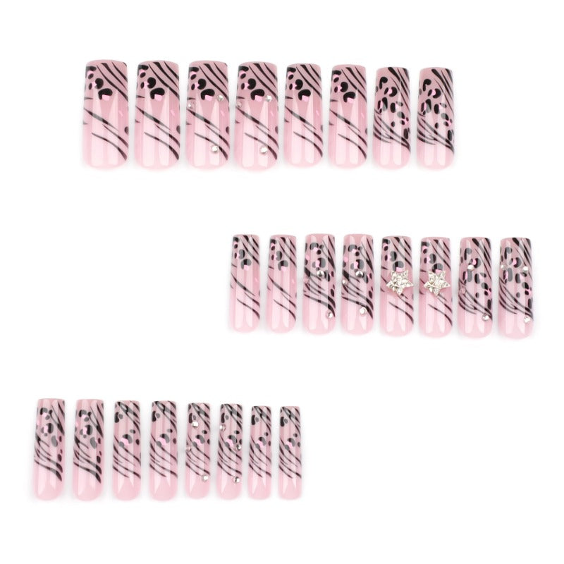 Wholesale 24 Pieces/box Leopard Star Nails Kits Nail Stickers ACC-NS-LeFan246