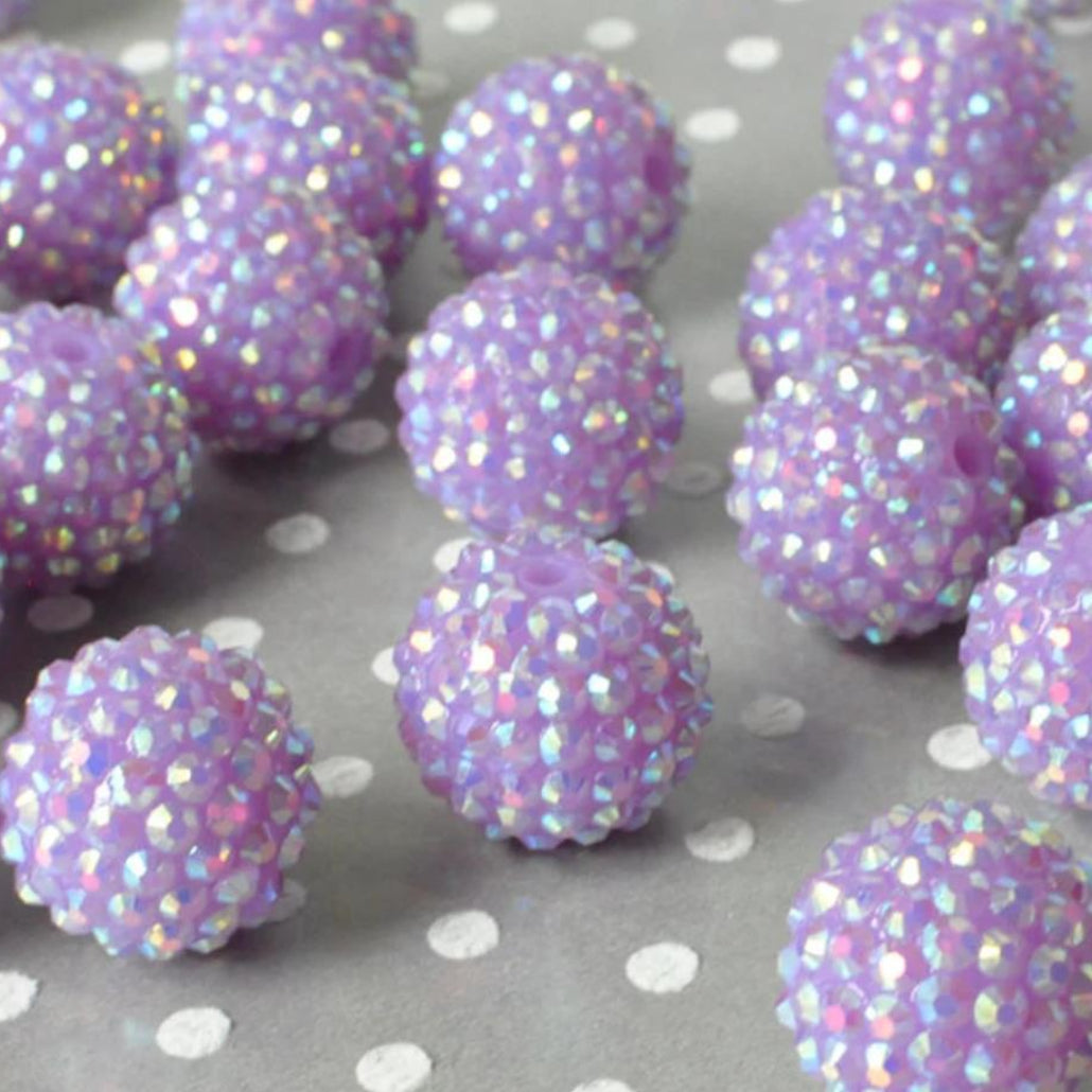 Wholesale 5pcs Jelly Purple 20MM Rhinestone Acrylic Beads ACC-BDS-NiJia044