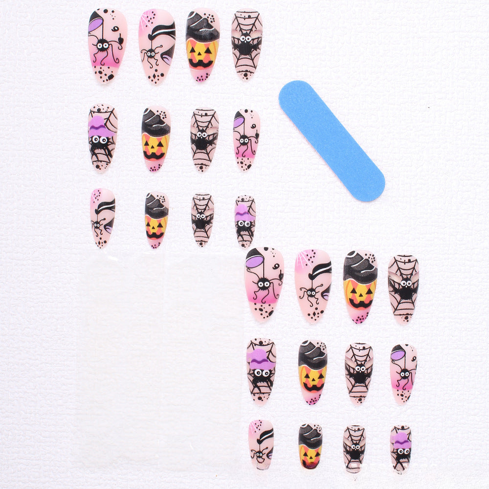 Wholesale 24 Pieces/box Halloween Press-on Nails Kits Nail Stickers ACC-NS-XingNai032