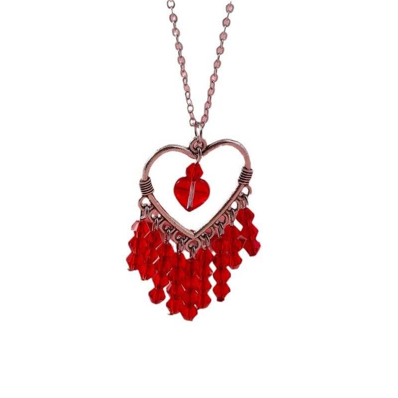 Wholesale Valentine's Day Heart Tassel Necklace ACC-NE-YueSen017