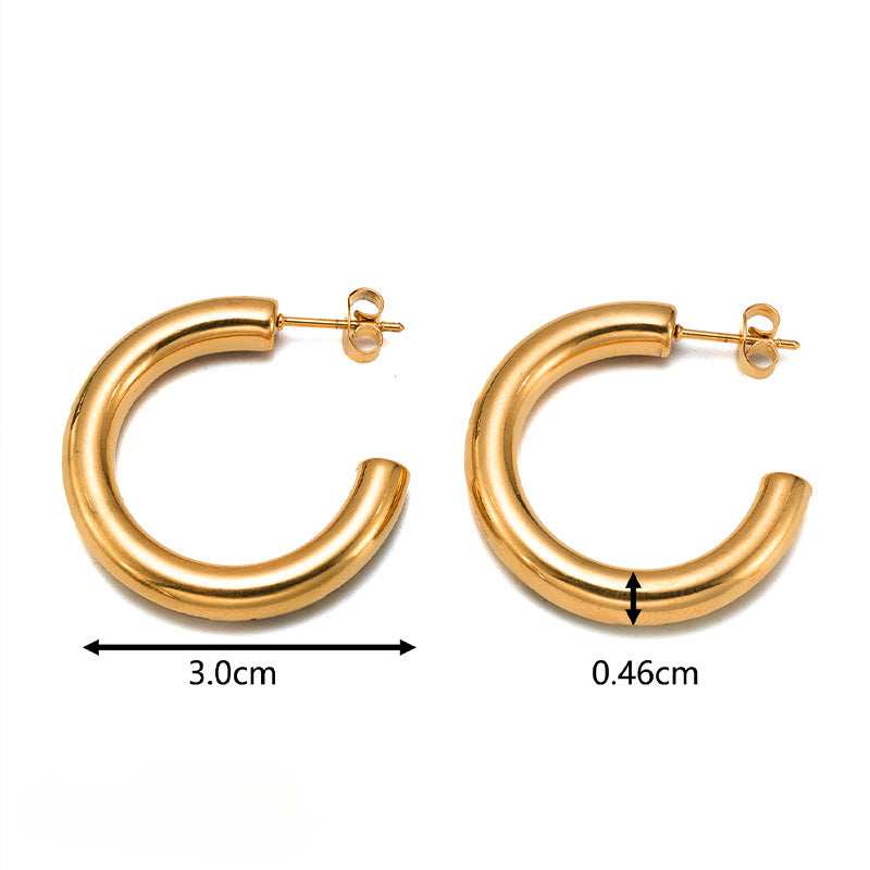 Wholesale Gold Combination Set Stainless Steel 18K Gold Plated Geometric Vintage Earrings ACC-ES-MuShan020