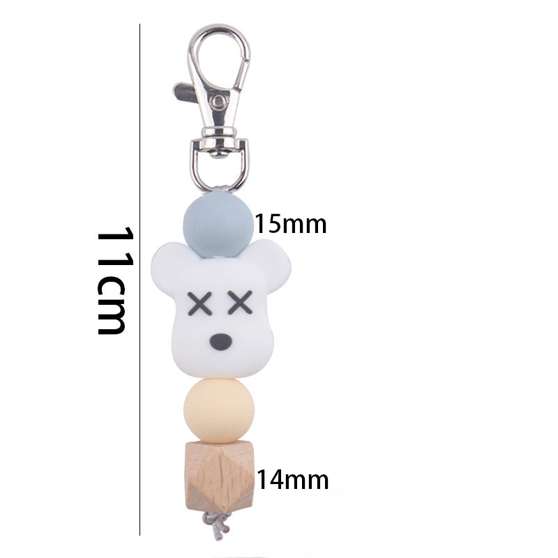 Wholesale Cartoon Bear Silicone Beaded Keychain ACC-KC-GuangTian075