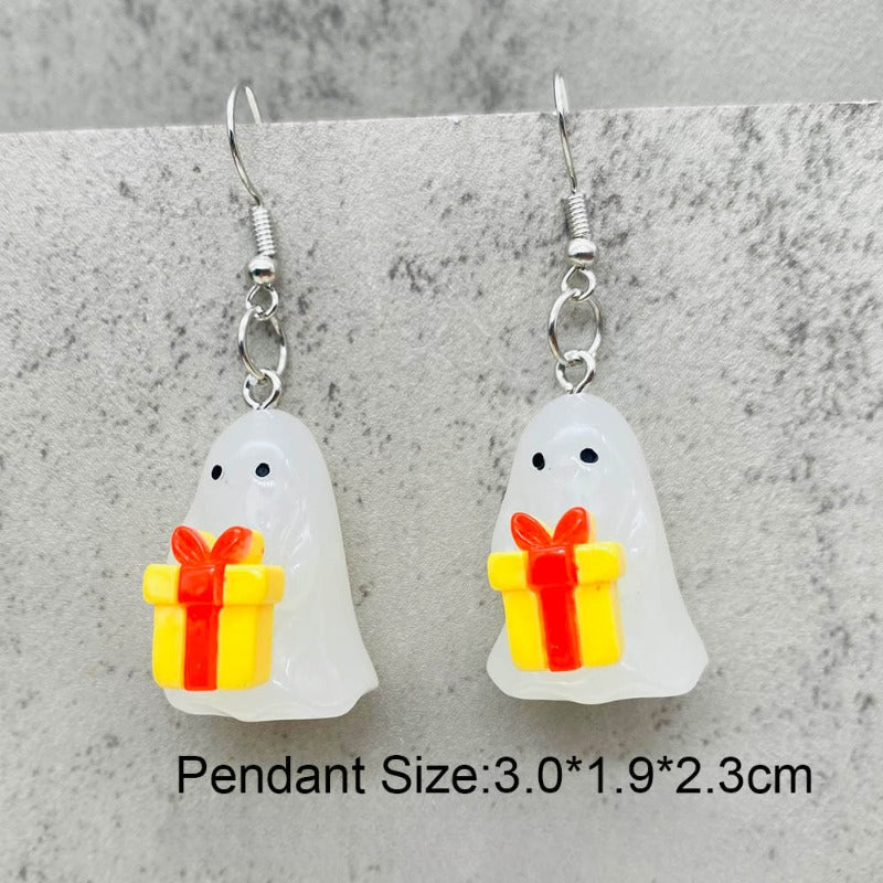 Wholesale New Christmas 3D Stereo Luminous Ghost Christmas Tree Earrings ACC-ES-ChenY103