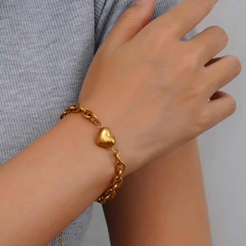 Wholesale Titanium Steel Heart  Pearl Bracelets ACC-BT-MuShan002