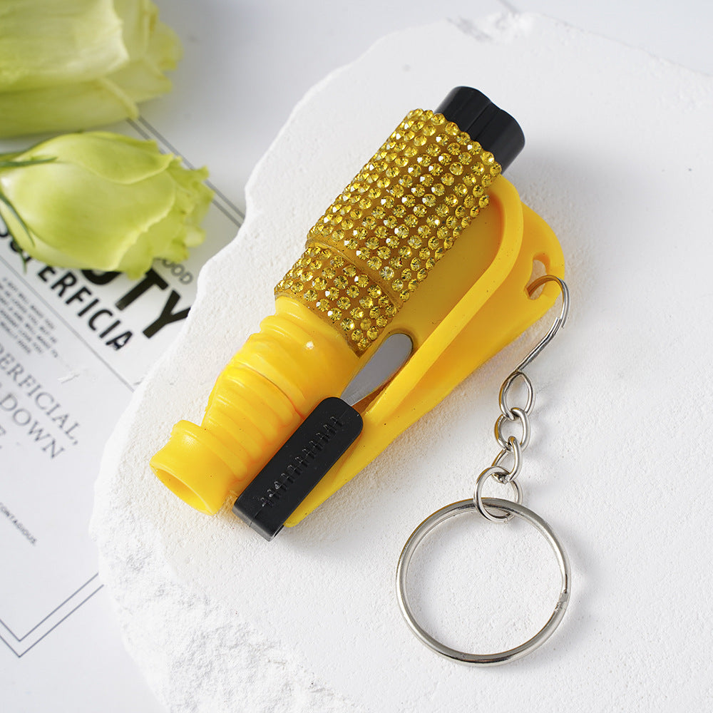 Wholesale Outdoor Safety Hammer Mini Car Diamond Keychain ACCVIP-KC-ZhiYa015