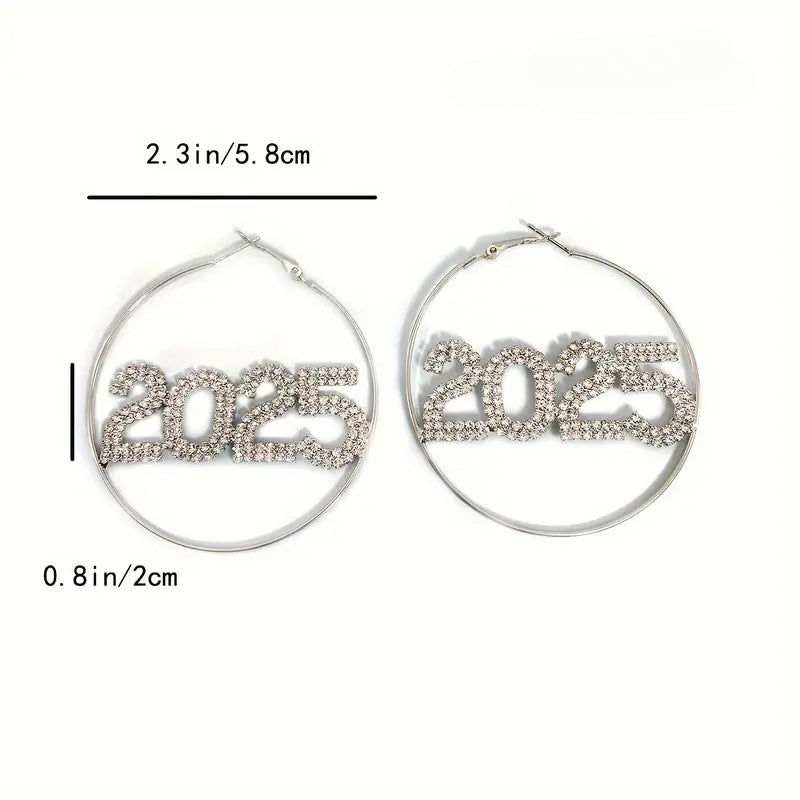 Wholesale Digital Sparkle Rhinestone Hoop Earrings ACC-ES-XiangX002