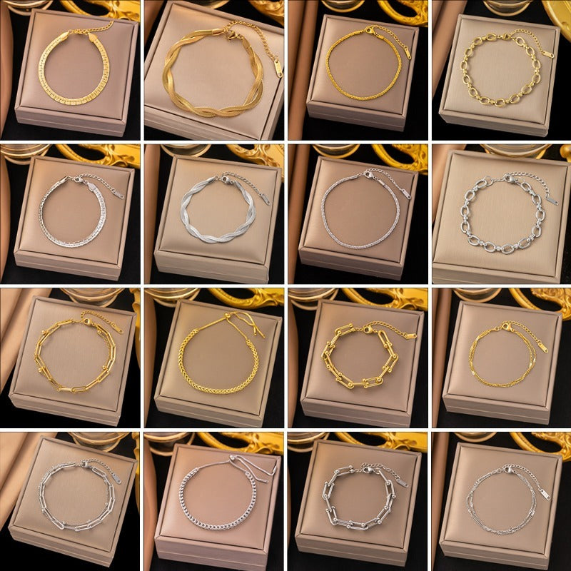 Wholesale Titanium Steel Bracelet Love Double Layer Bracelet ACC-BT-Qinji003