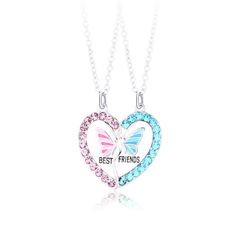 Wholesale Butterfly Heart Splicing Magnet Stone Necklace Set ACC-NE-Hanp005