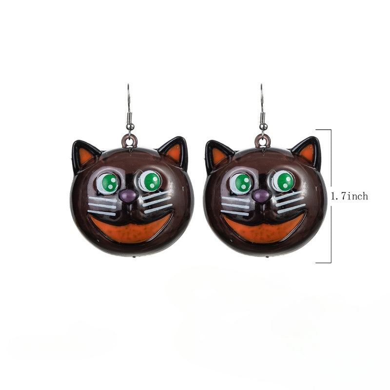 Wholesale Halloween Pumpkin Ghost Cat Glowing Necklaces Earrings  ACC-NE-ChuanSha002