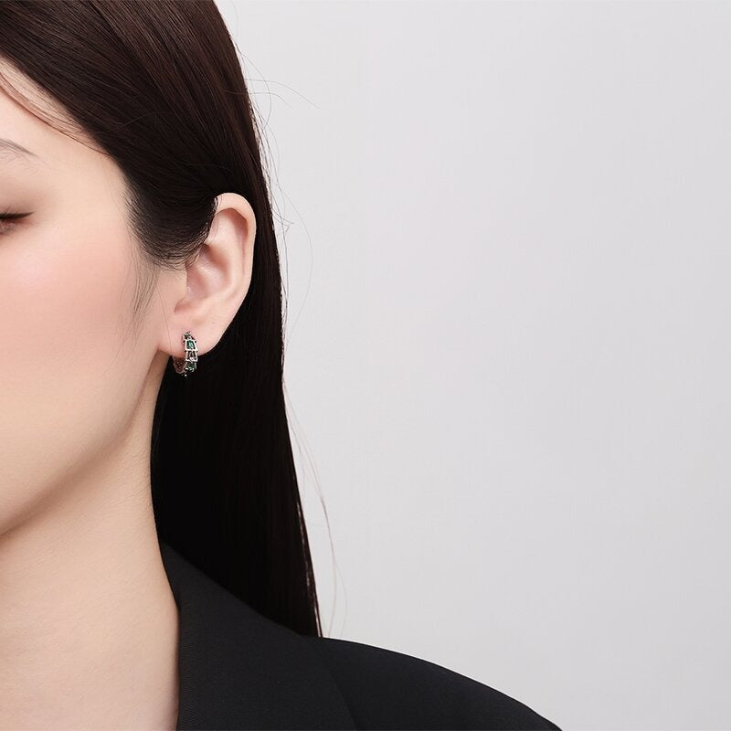 Wholesale Light Luxury Micro-inlaid Zircon Step Green Diamond Earrings ACC-ES-MeiLi004