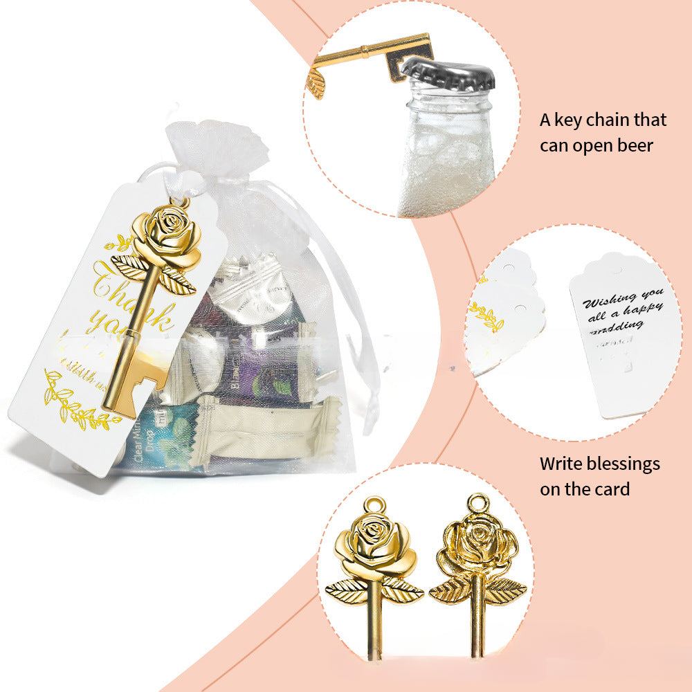 Wholesale Wedding Season Vintage Rose Key Bottle Opener ACC-BO-HongLin001
