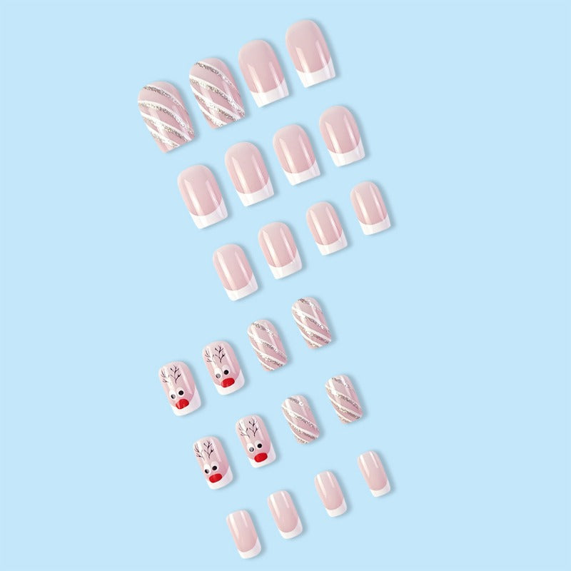 Wholesale 24 Pieces/box Christmas Elk Nails Kits Nail Stickers ACC-NS-QXJ020